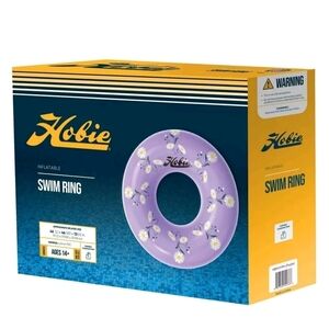 New In Box Hobie Inflatable Swim Ring Purple with White Daisy's